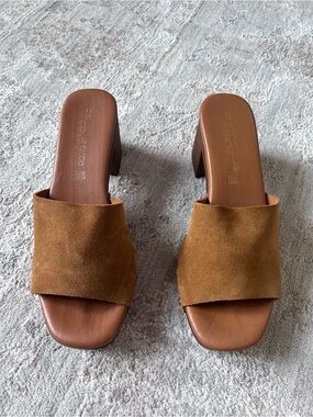 Christian Di Riccio Chunky Womens Shoes Sz 7.5 Studded Leather Sandals Slides